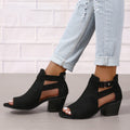 Women's Kenike buckle high heel sandals featuring ankle straps and open toe design, shown on a neutral background.