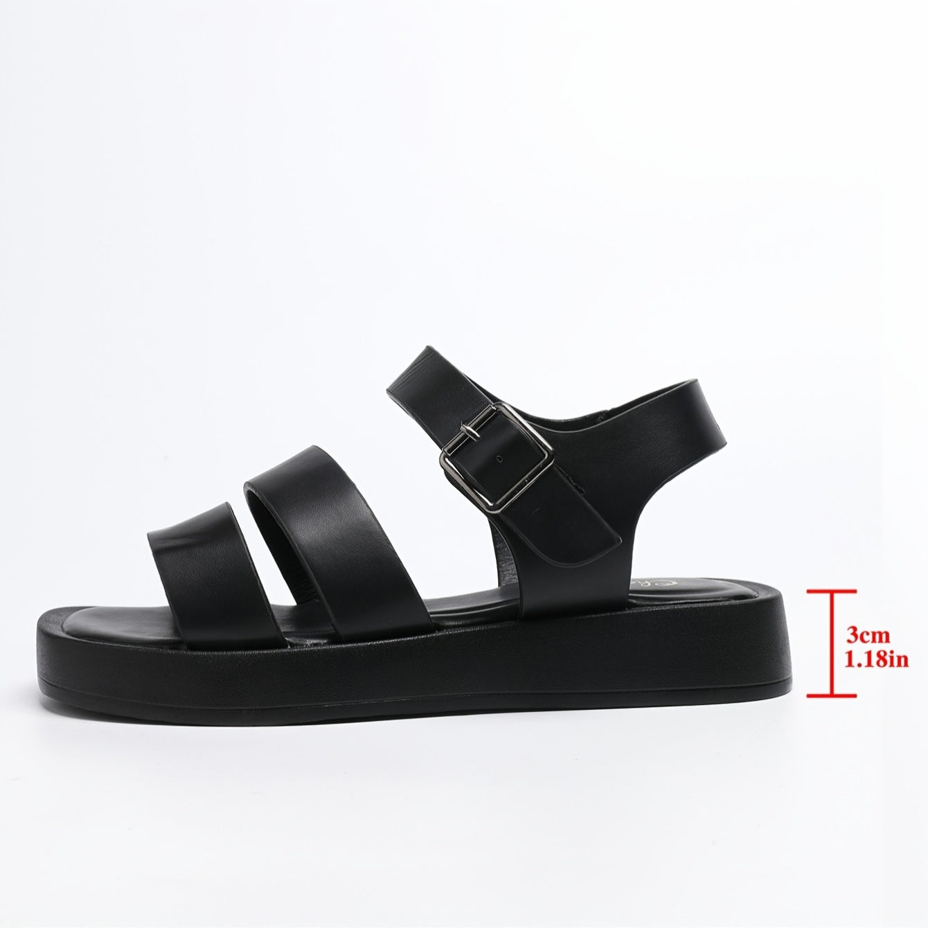Kenike women's summer platform sandals with open toe design, solid color, buckle detail, perfect for casual warm-weather wear.