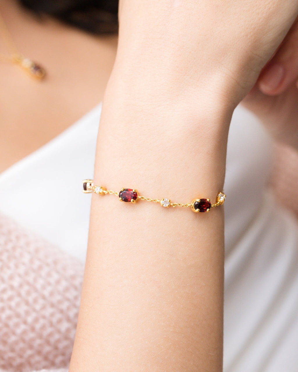 Mini Set 2 - Garnet Jewellery Set in 18k Gold Vermeil