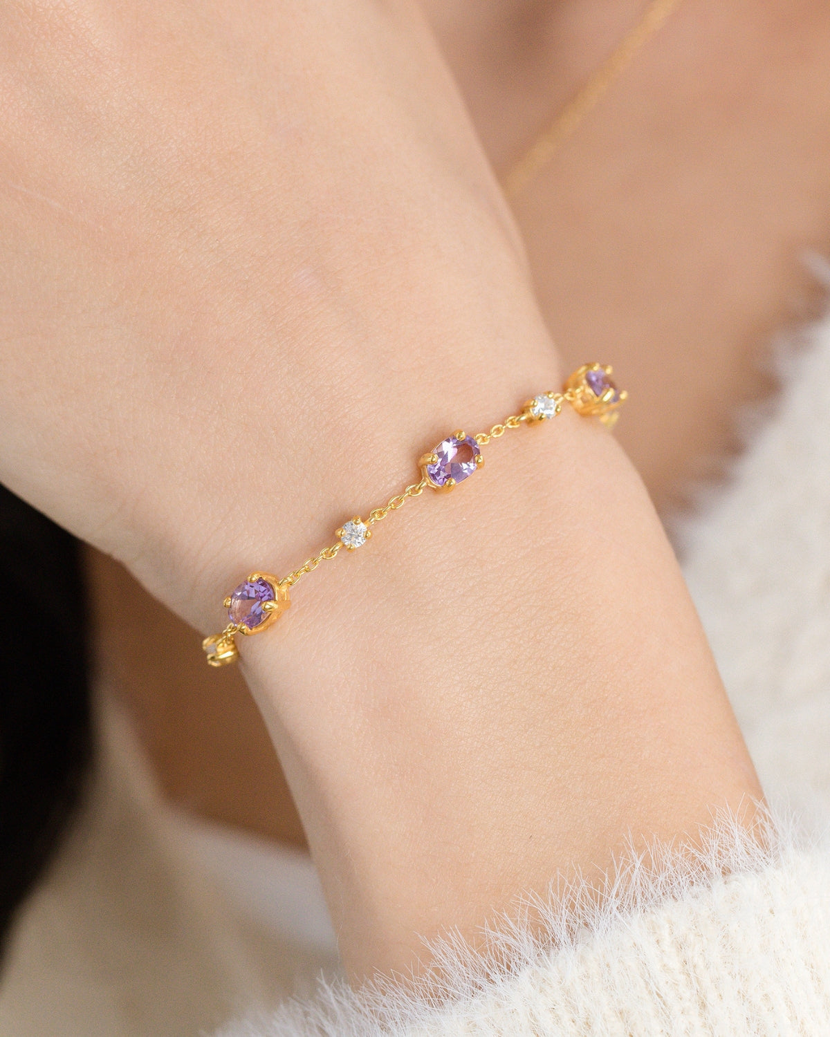 Mini Set 2 - Amethyst Jewellery Set in 18k Gold Vermeil