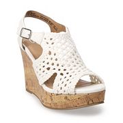 White SO® Taffy Women's Wedge Sandals by Kenike featuring comfortable wedge heel and stylish open-toe design.