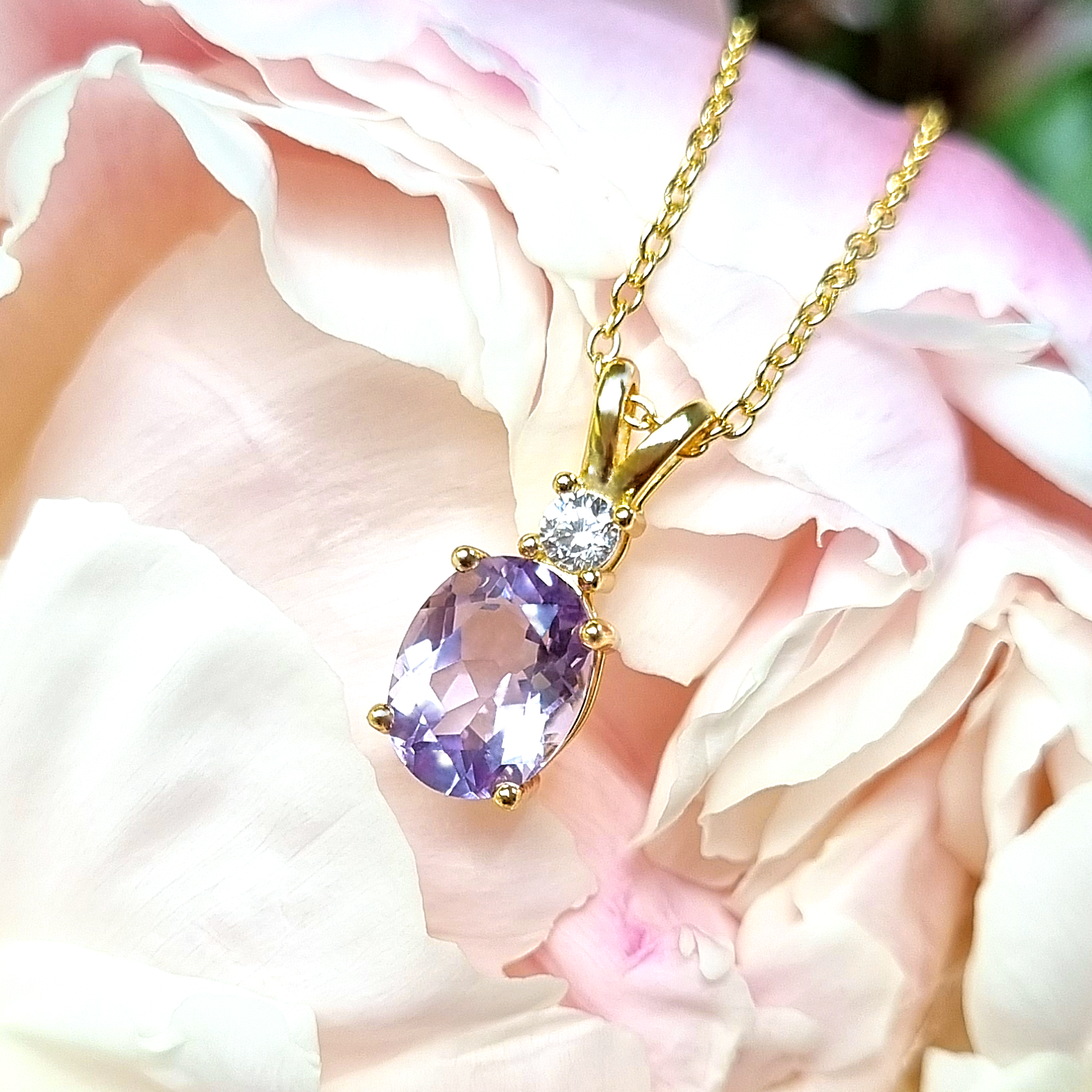 Complete Set - Amethyst Jewellery Set in 18k Gold Vermeil