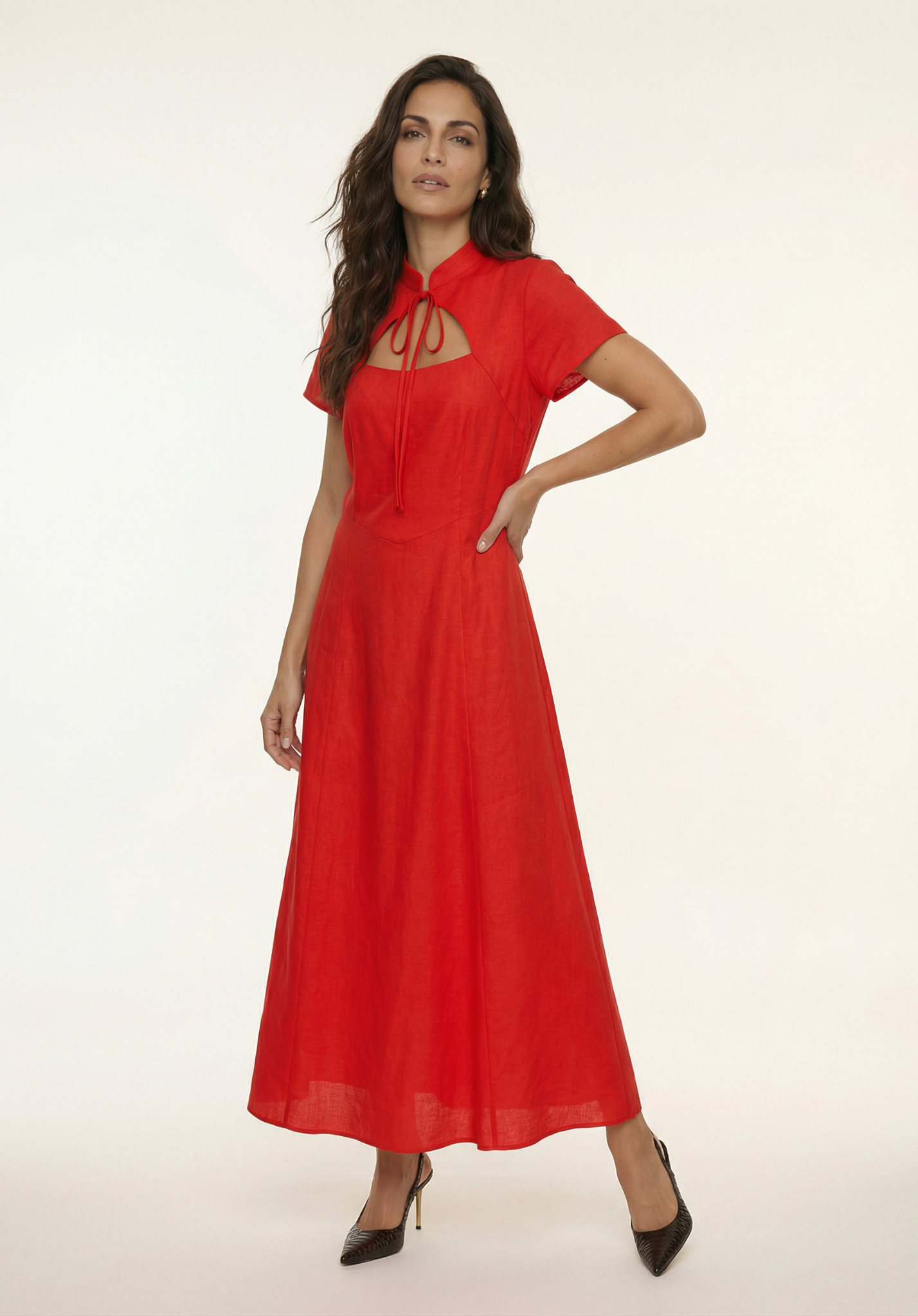 Primrose Midi Dress In Red