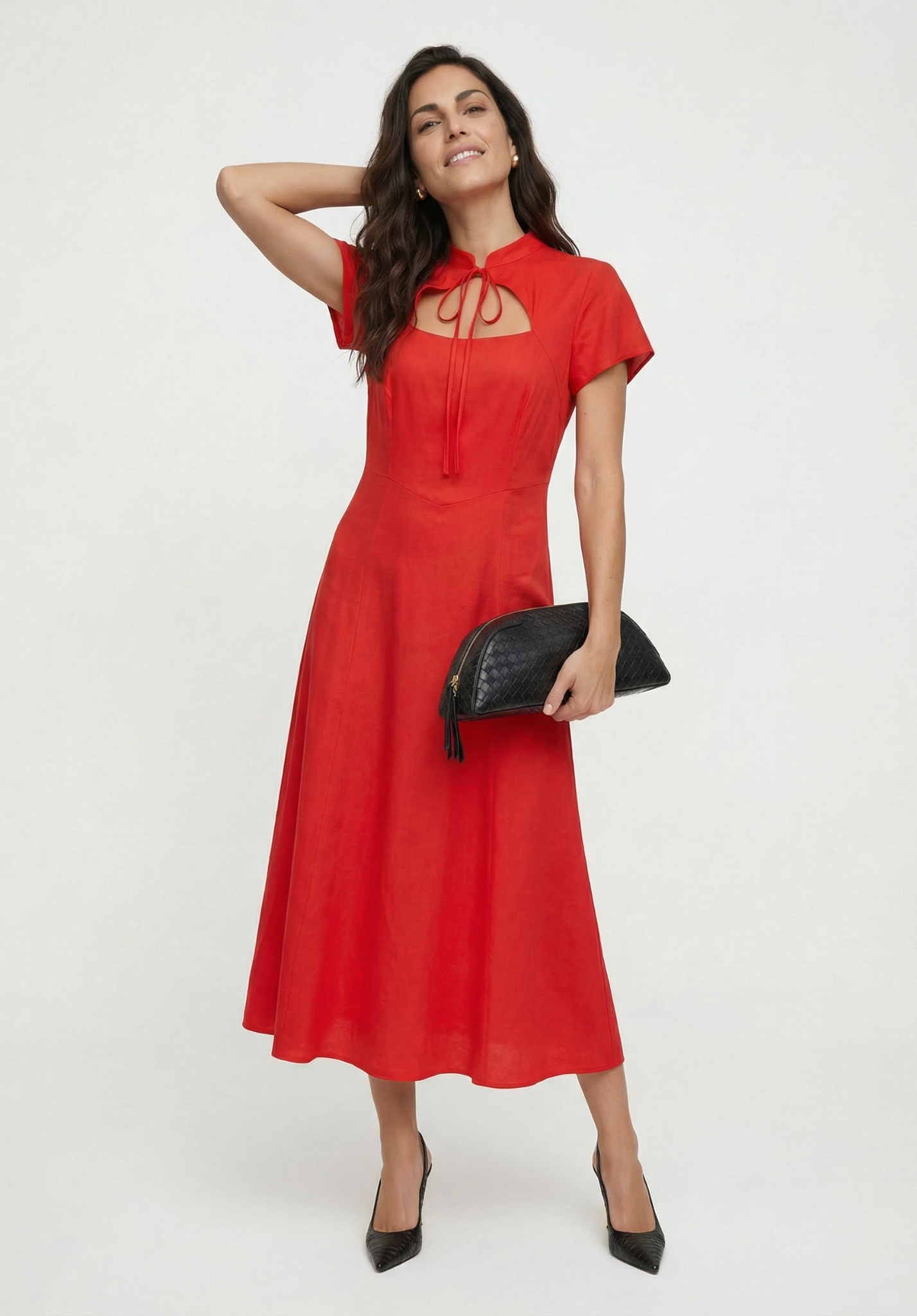 Primrose Midi Dress In Red